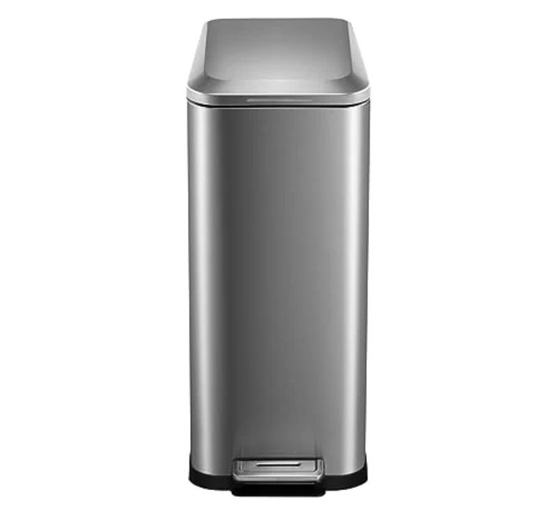 13 gal stainless steel step trash can with lid