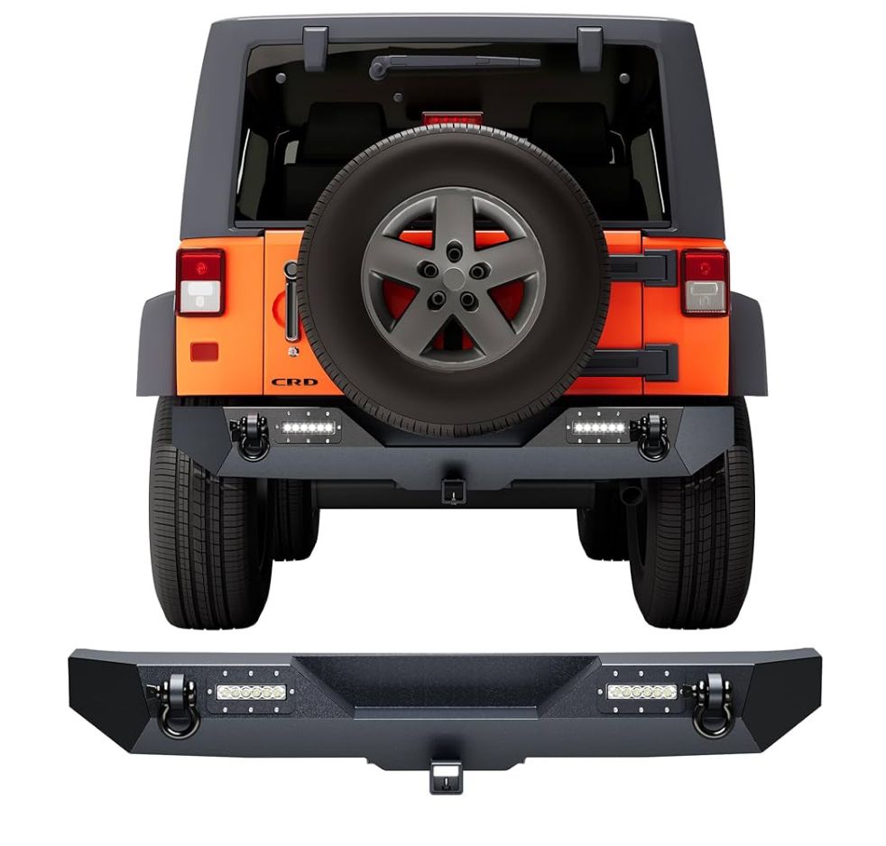 18-25 JEEP WRANGLER JL REAR BUMPER WITH LED AND D RINGS