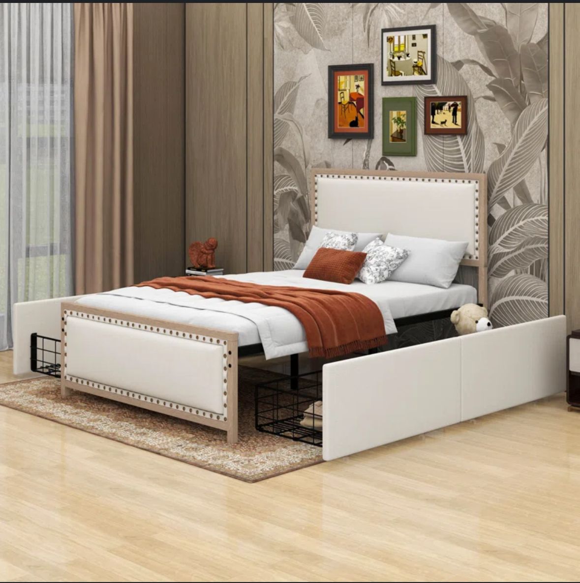 FULL SIZE platform bed with drawers