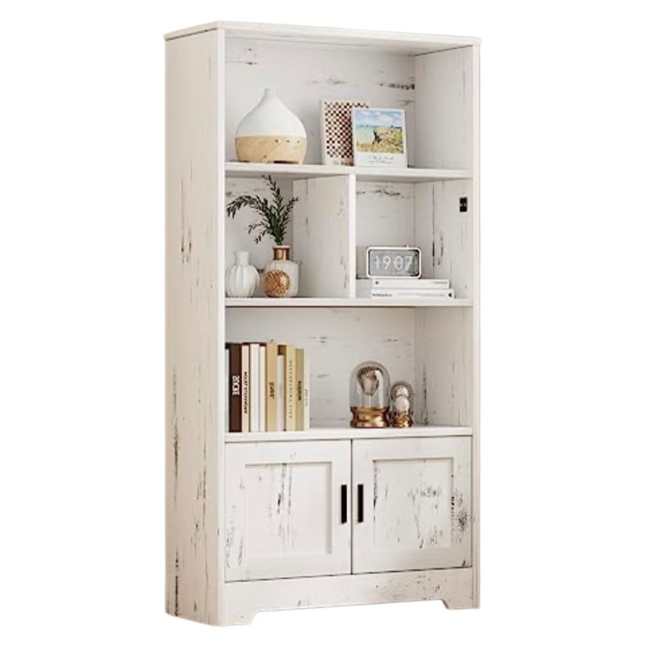 White Bookcase with Doors