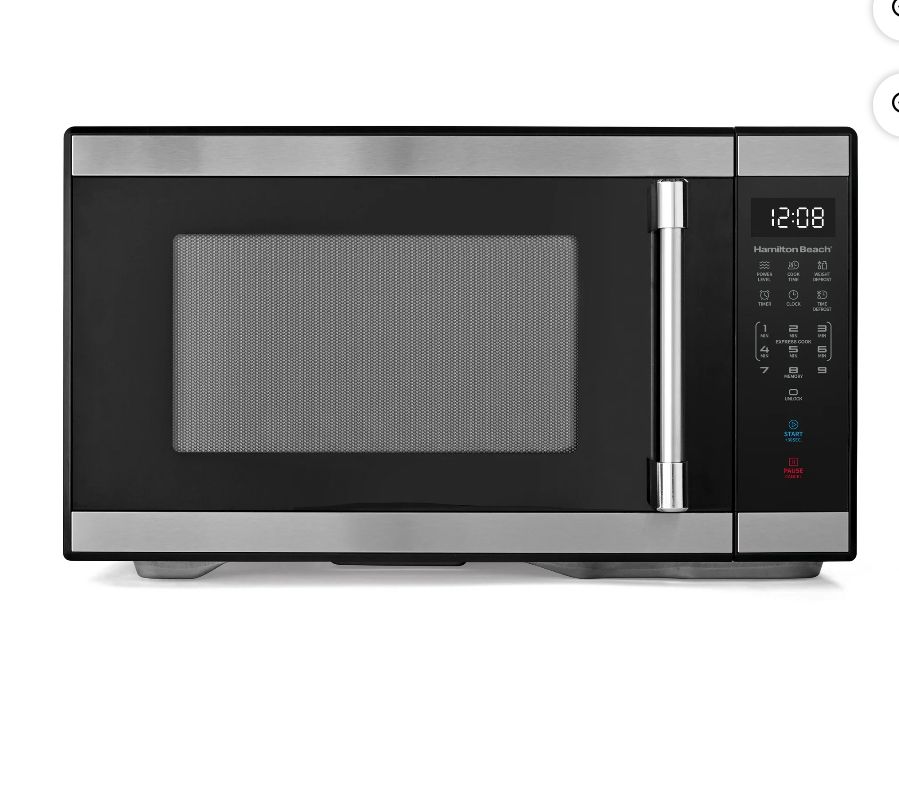 Hamilton Beach 1.1 cu ft Countertop Microwave Oven, Black and Stainless Steel