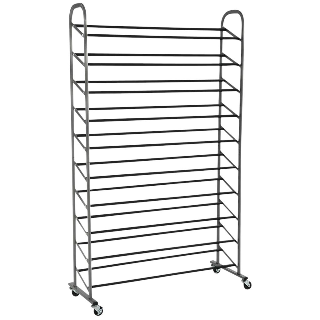 Mainstays 10-Tier Rolling Shoe Rack