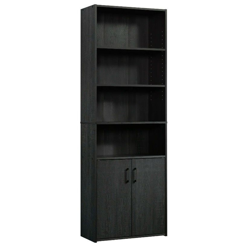 Mainstays Traditional 5 Shelf Bookcase with Doors
