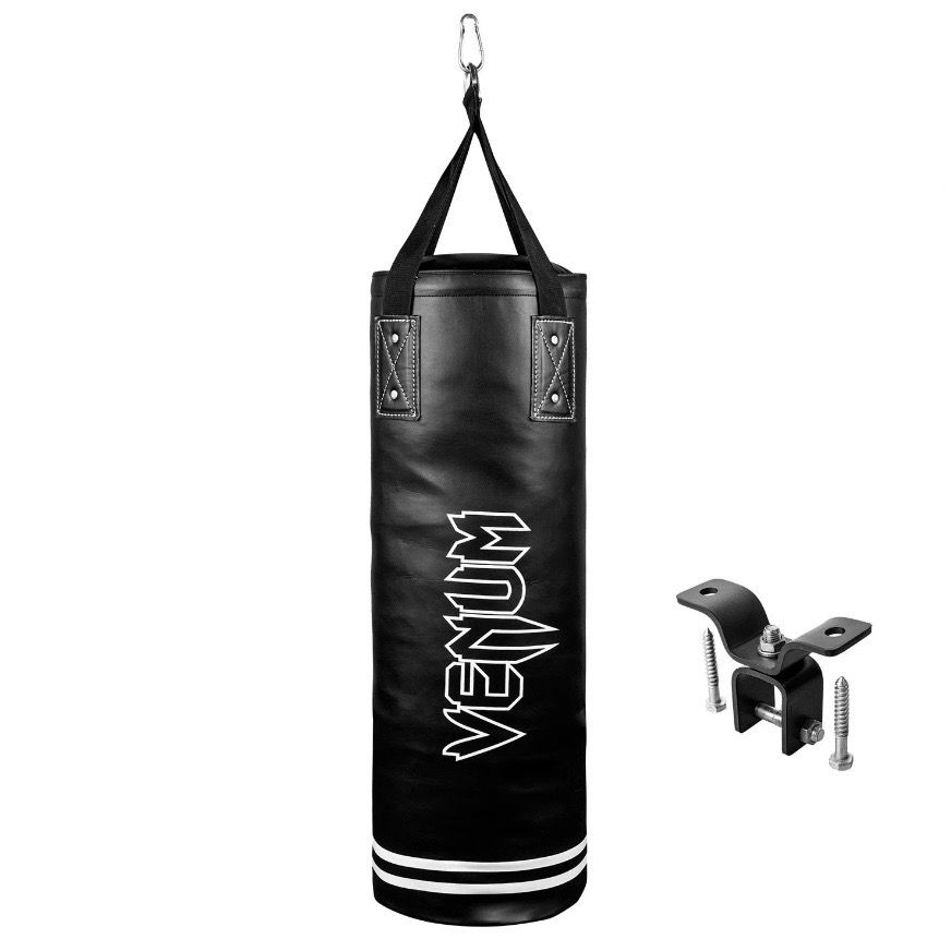 Venum Classic Punching Bag - 70 lb - Black/White