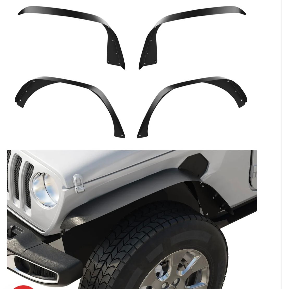 Fender Flares for 2018-2024 Jeep Wrangler JL &amp; JLU Unlimited
