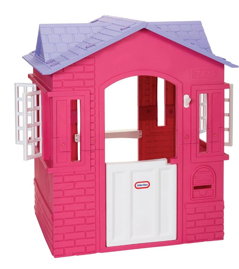Little Tikes Cape Cottage House, Pink - Pretend Playhouse for Girls Boys Kids 2-8 Years Old
