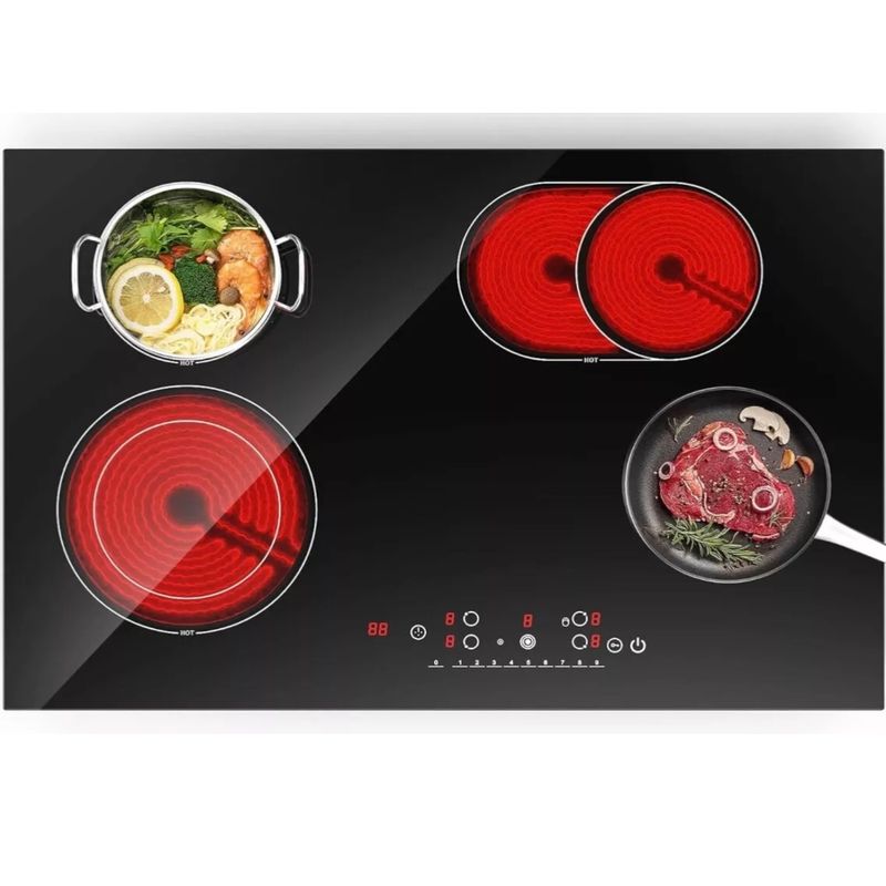 Electric Cooktop 30 Inch 4 Burners, 220v Electric Stove Top Built-in