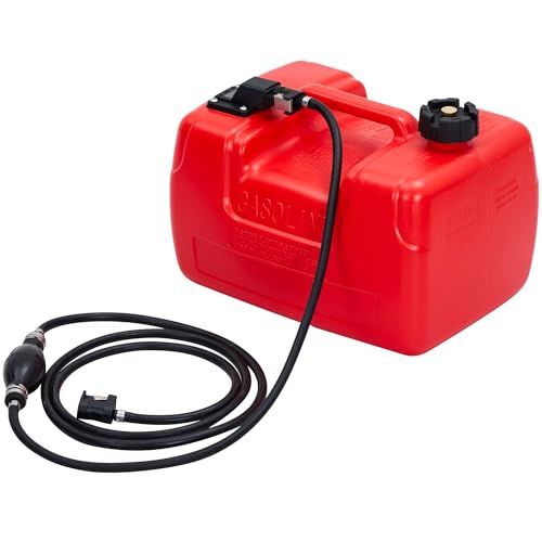 Marine Fuel Tank, 3-Gallon Outboard Marine Portable Fuel Tank with Fuel Line