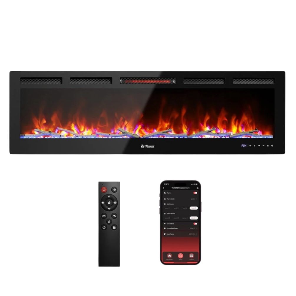 60” Electric Smart Fireplace 1500w Heater