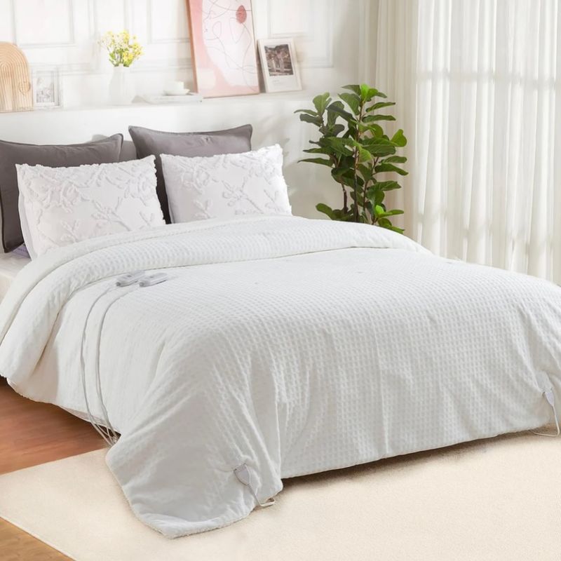 Caromio Queen Heated Blanket White