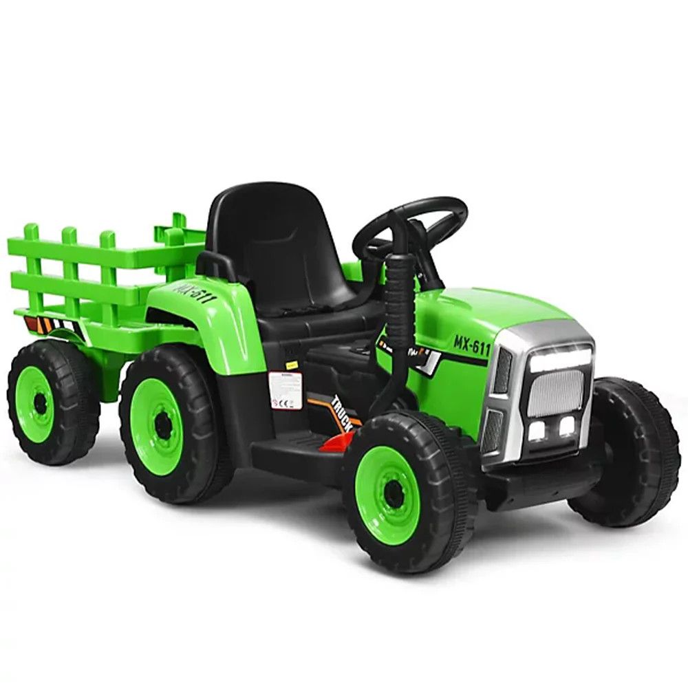 12V Electric Tractor &amp; Trailer for Kids, 3-6 Yrs with remote