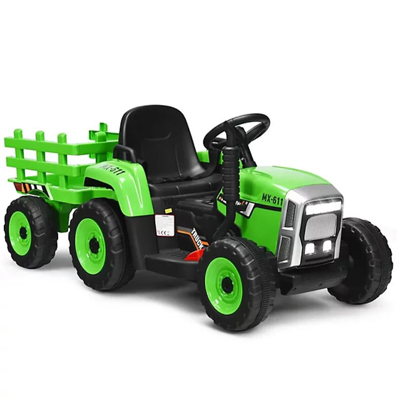 12V Electric Tractor &amp; Trailer for Kids, 3-6 Yrs with remote