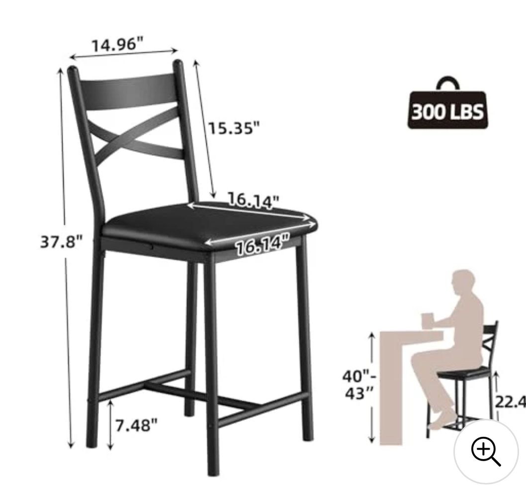 Bar stool set of 2