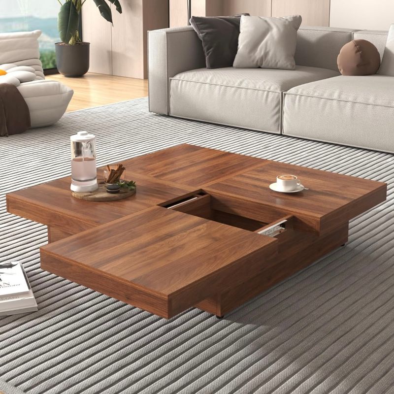 Coffee Table with Sliding Storage Space