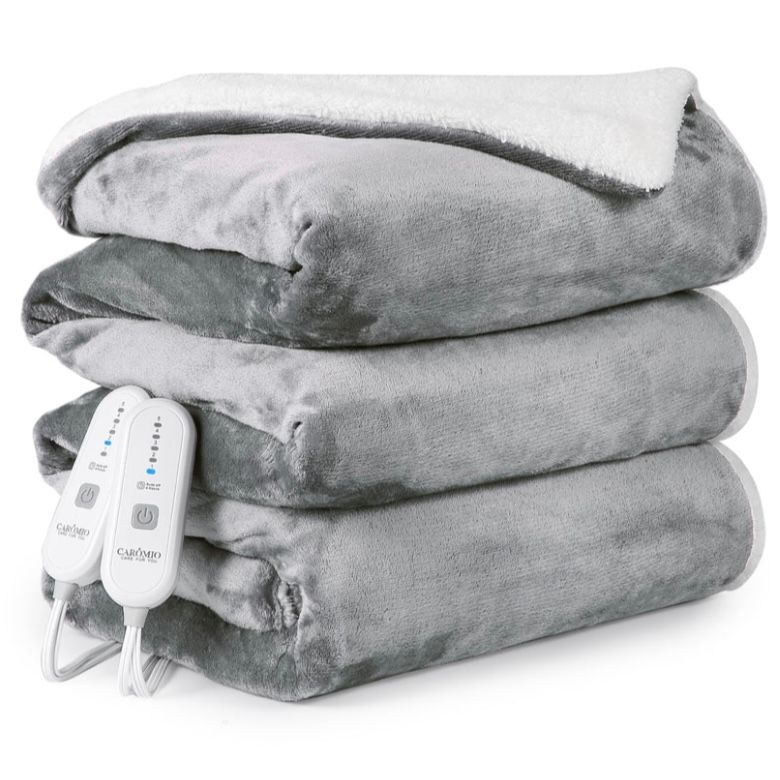 Caromio 84x90 Heated Blanket Grey