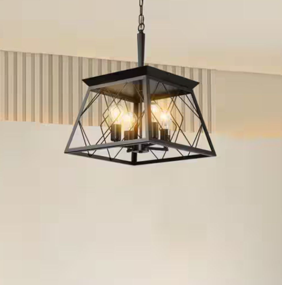 Metal Farmhouse Pendant Light Fixtures 4-Light