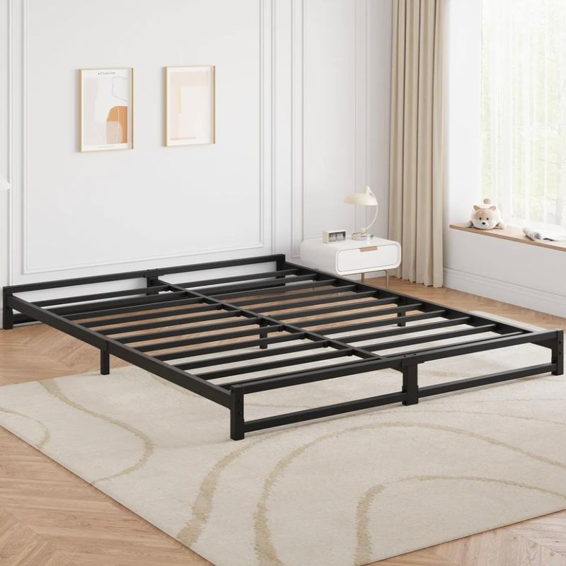 Twin Sized Metal Bed Frame, Black