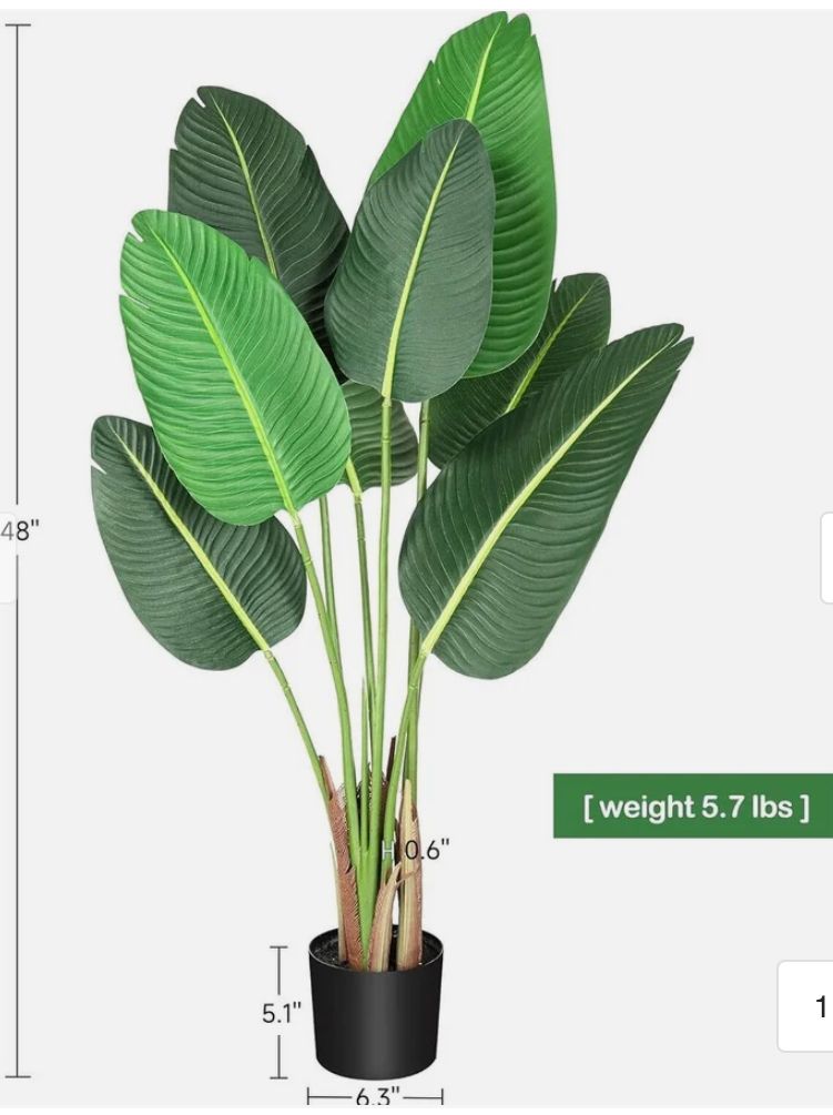 48” Artificial Tree Bird of Paradise Artificial Set of 2