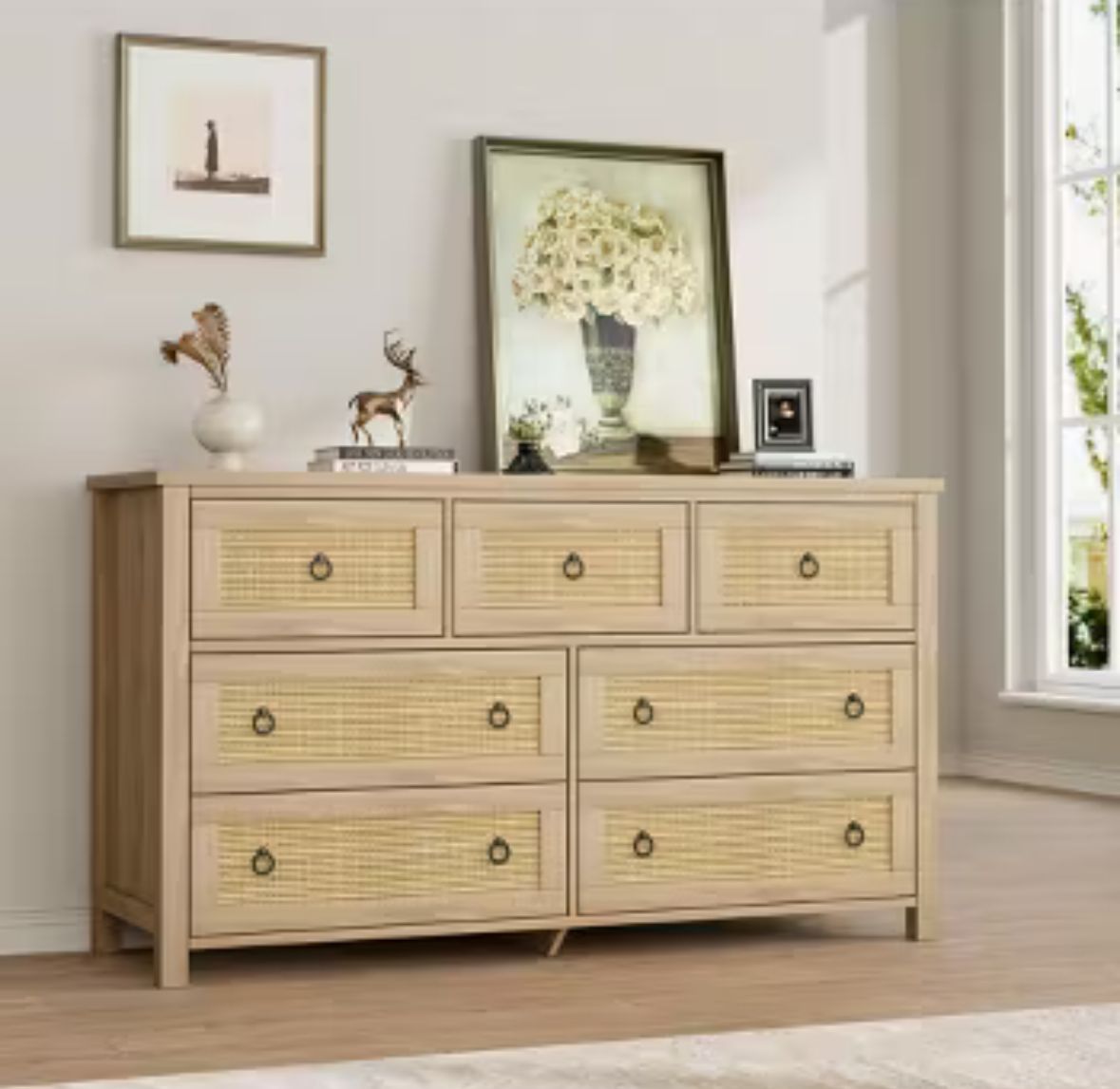 6 drawer rattan dresser