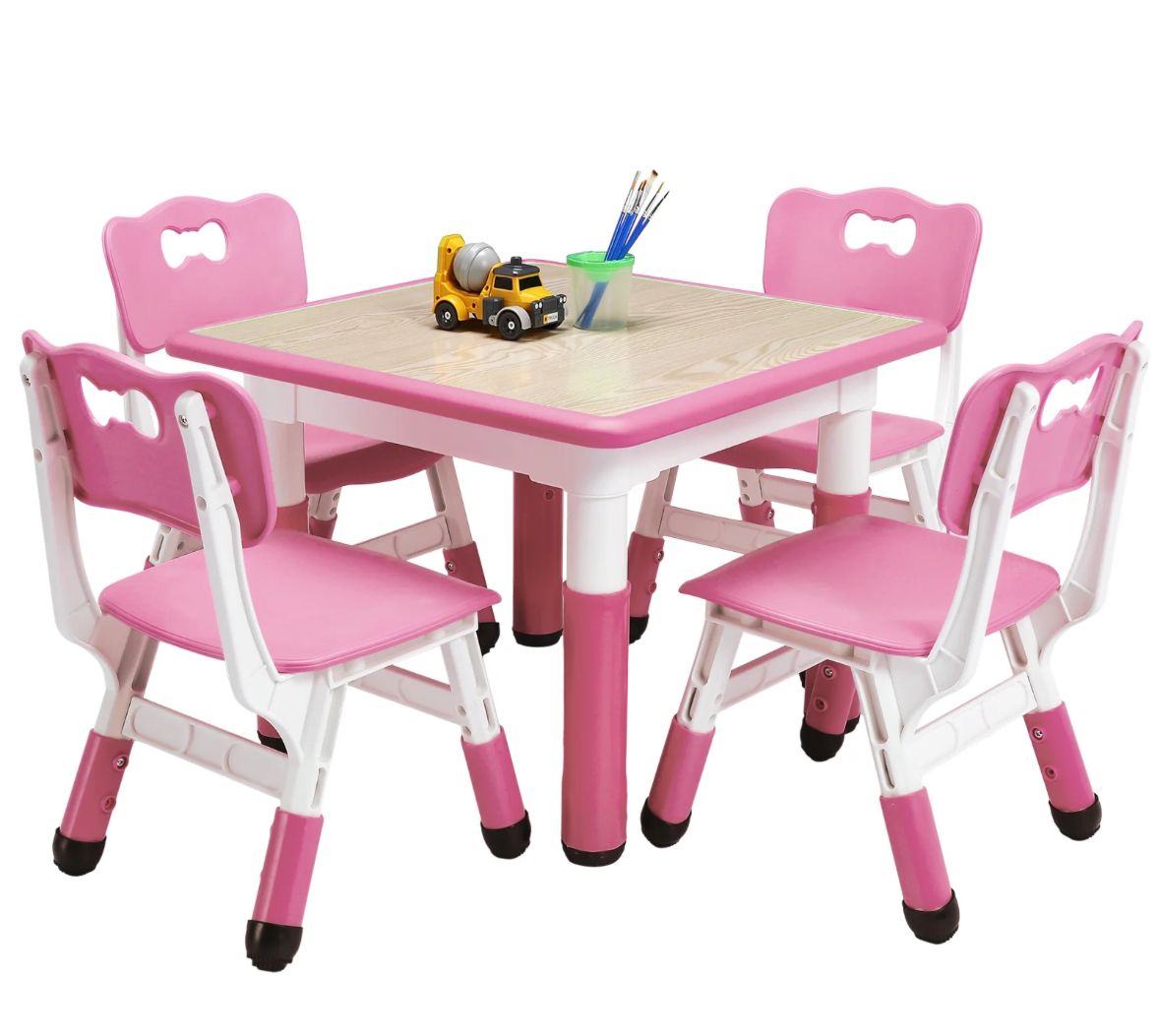 Kids play table and chairs - pink