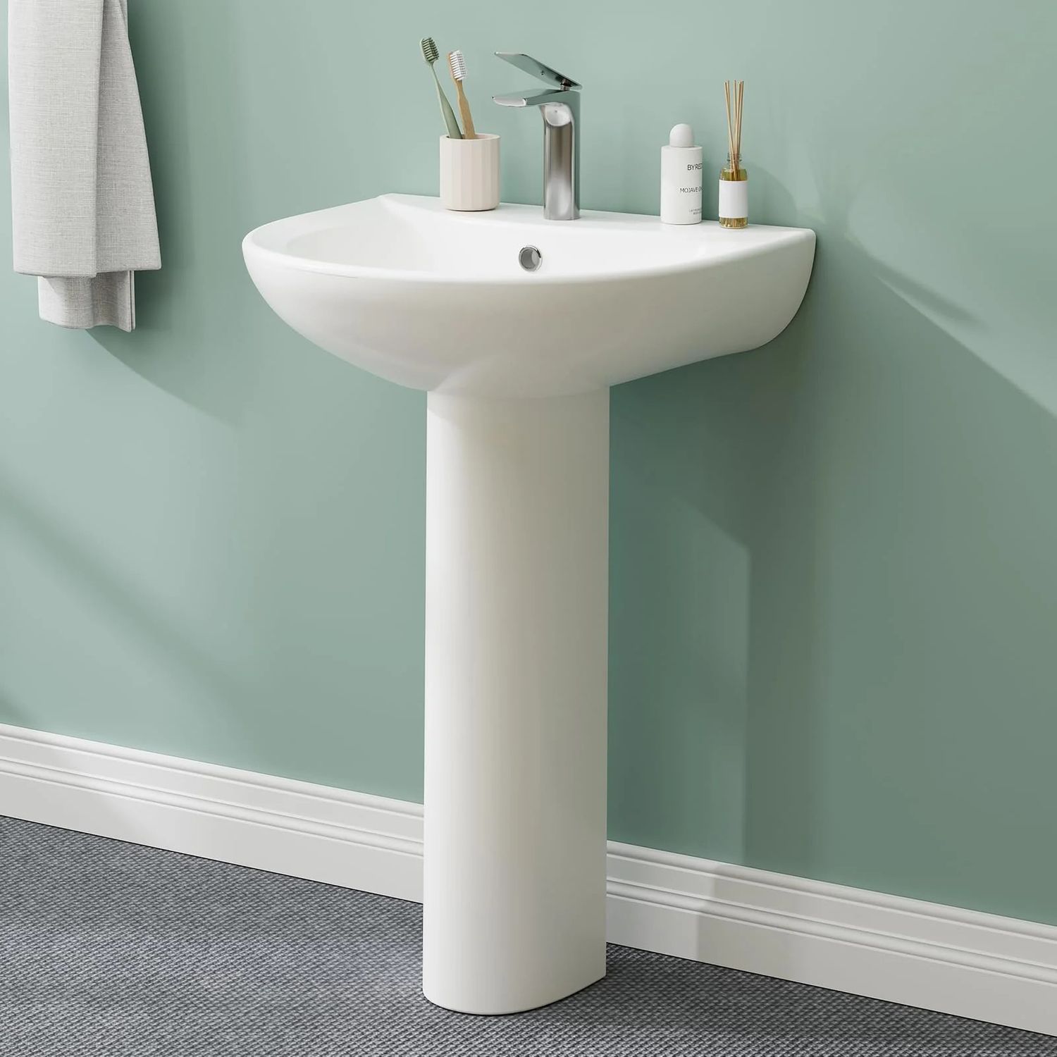 Pedestal Sink 20&quot; X 17&quot; Modern U-Shape