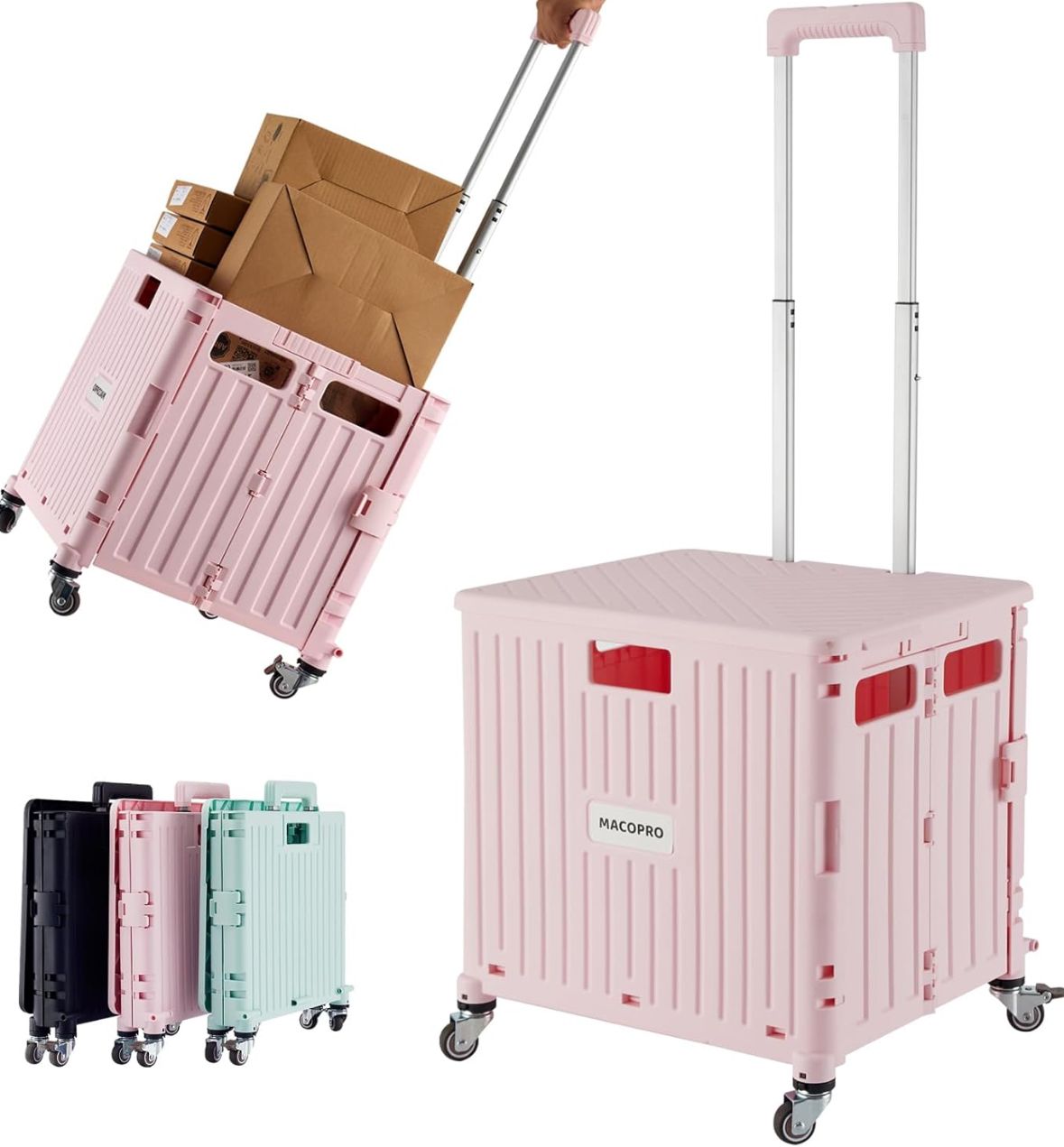 Folding utility cart - pink