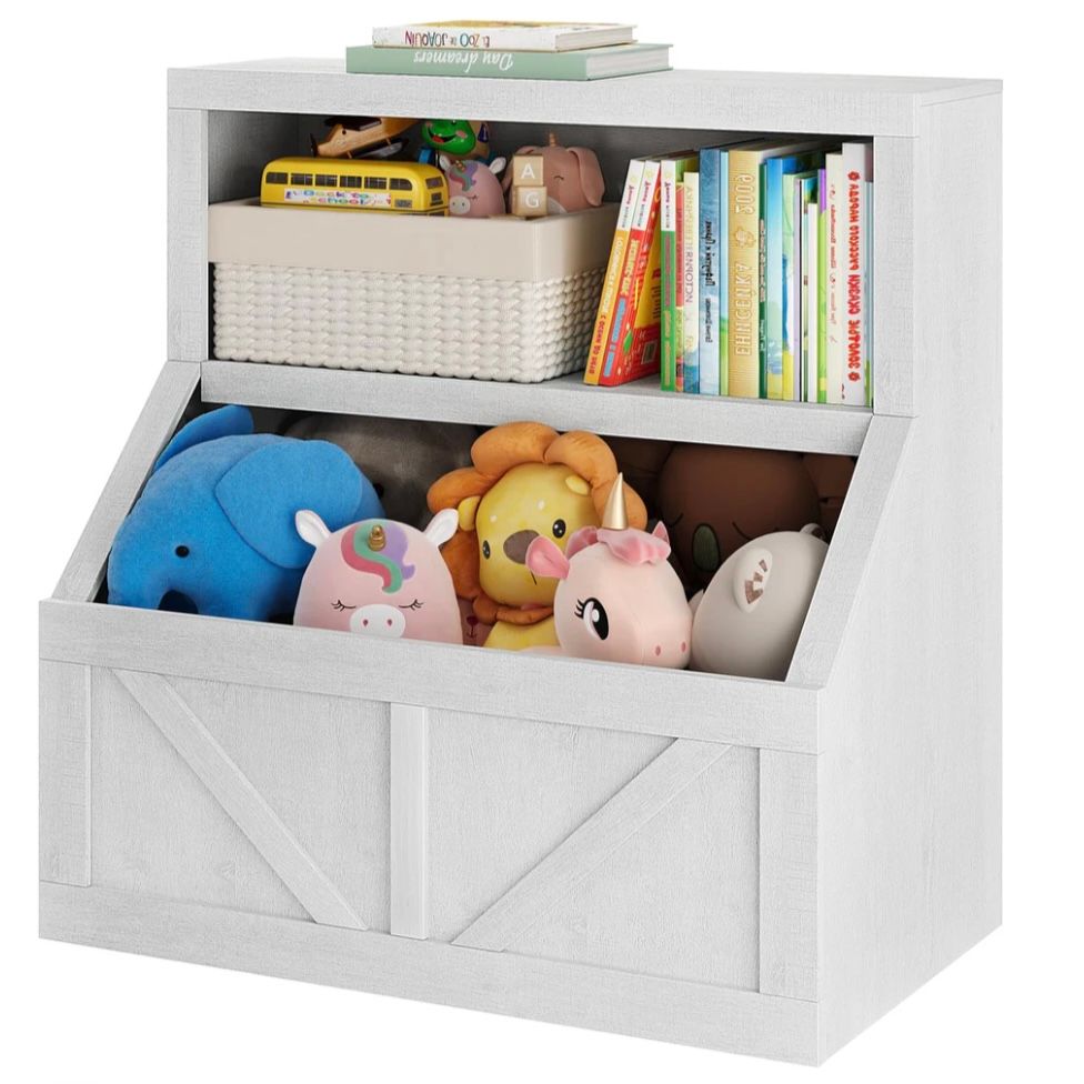Kids Bookshelf with Toy Storage