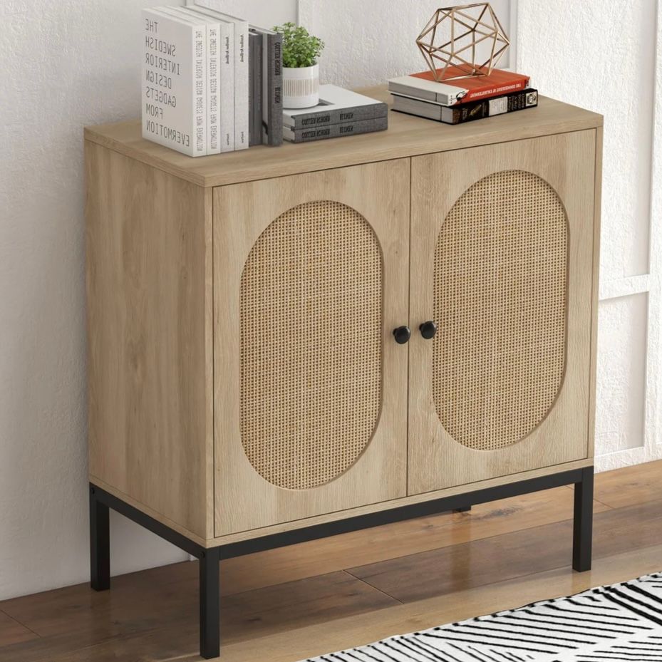 Buffet Cabinet with Rattan Doors