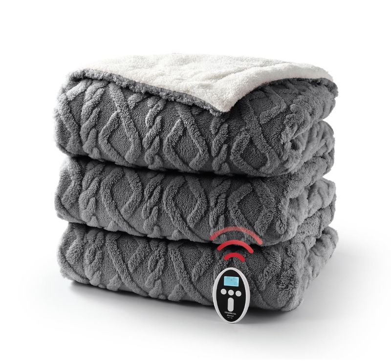 XL electric heated blanket -  gray