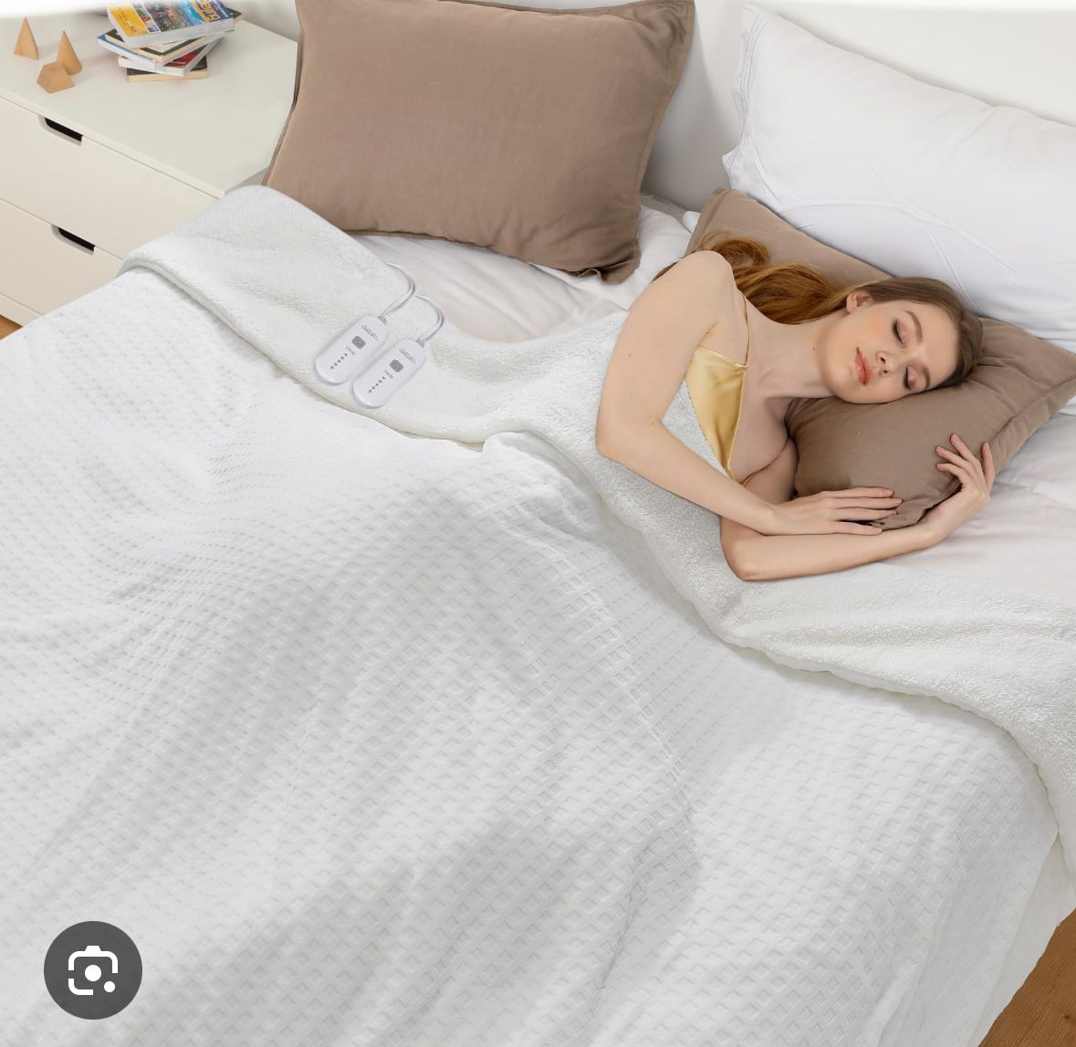 King size heated blanket - white