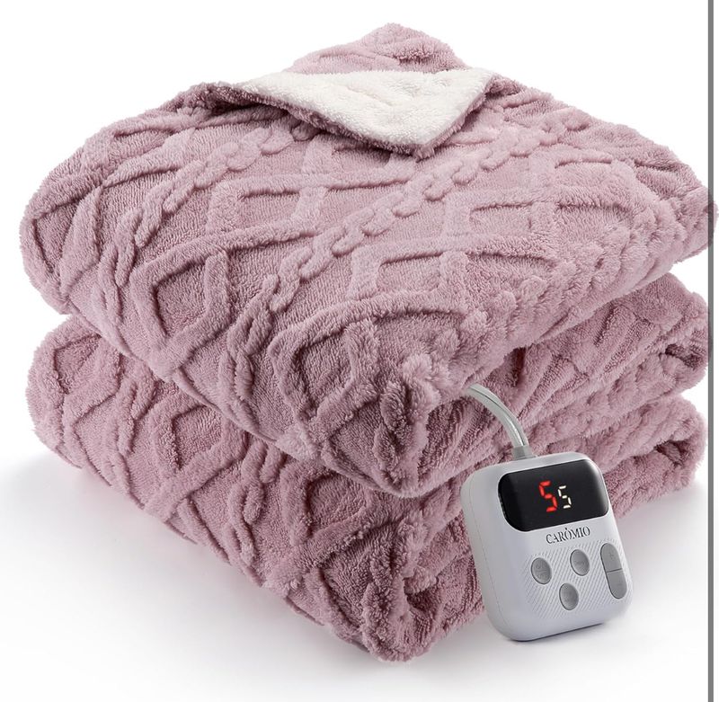 Electric Blanket 62x84  Sherpa Heated Blanket Pink