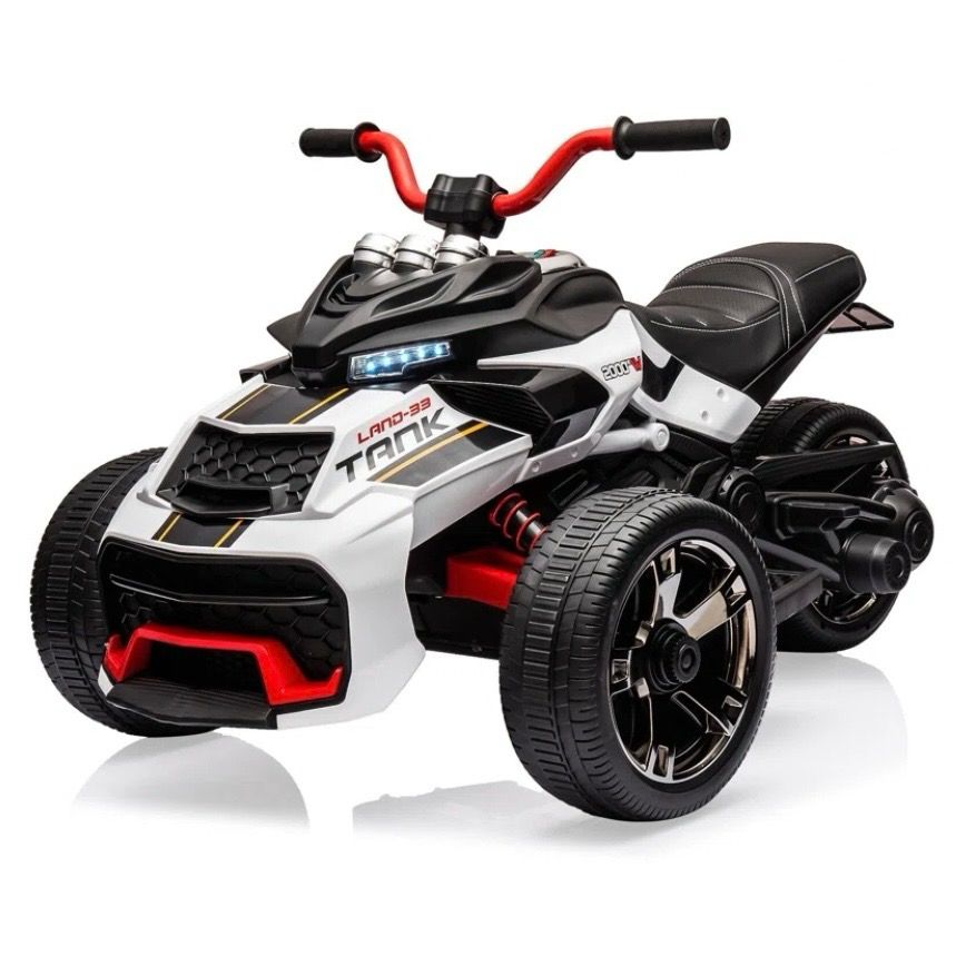 12v kids ride on electric 3 wheel motorcycle White