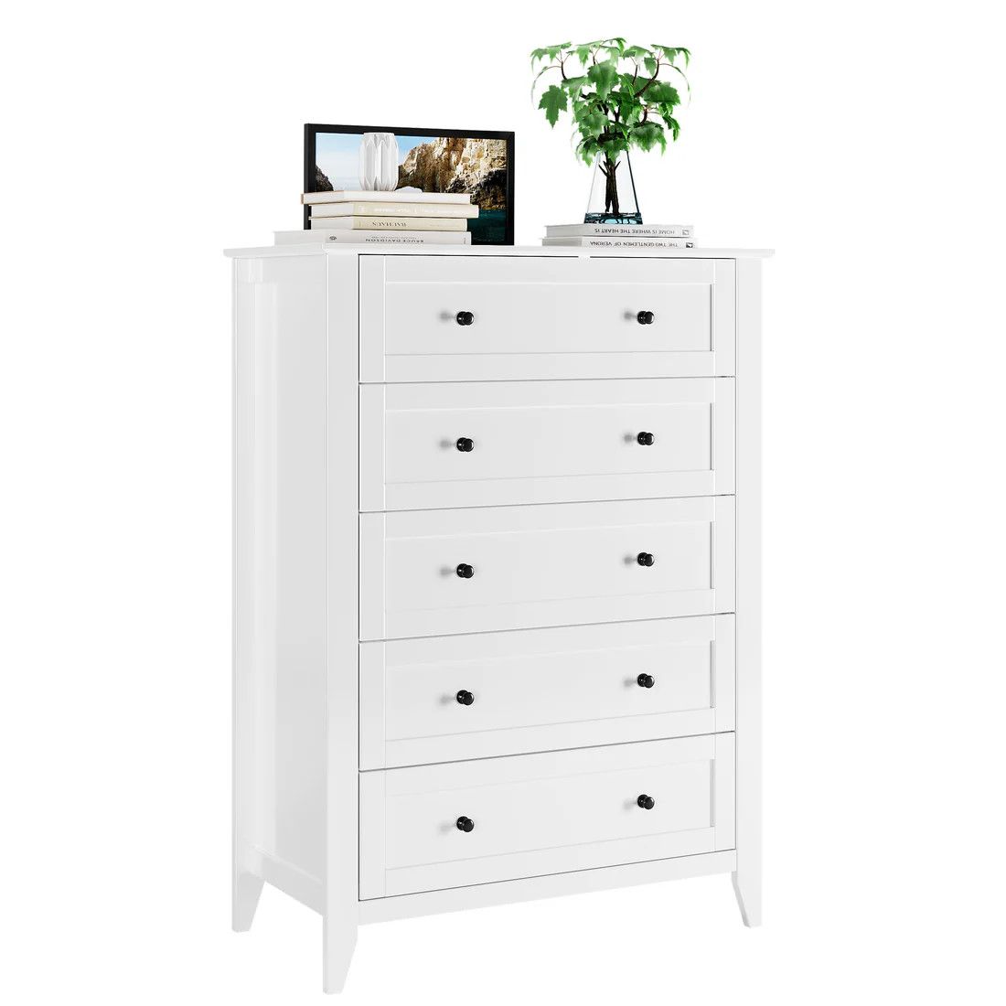 White 5 Drawer Dresser
