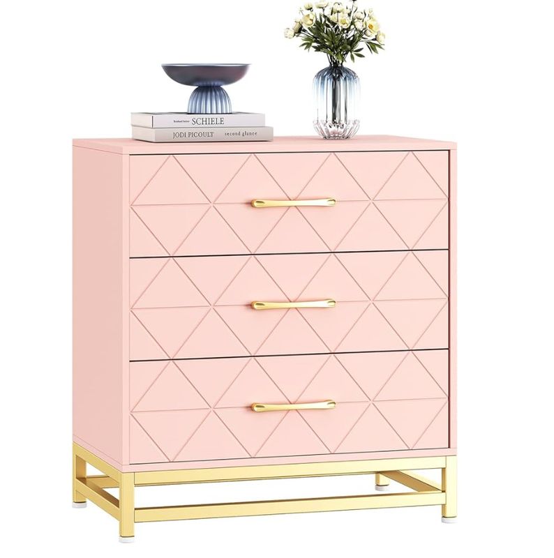 3 drawer dresser - pink