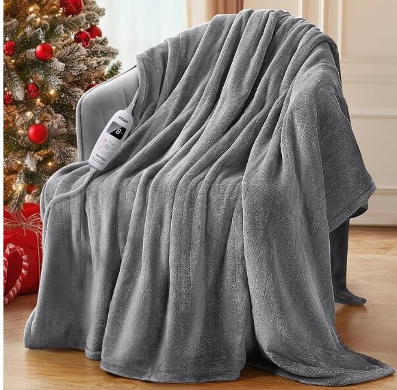 Caroming heated throw - grey