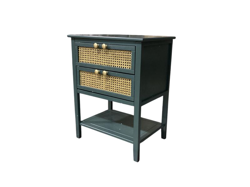 Green 2 Drawer Nightstand