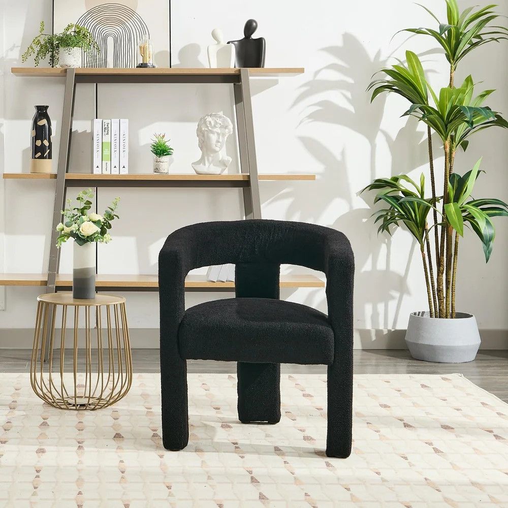 Chair, Upholstered Accent Side Chair - Black