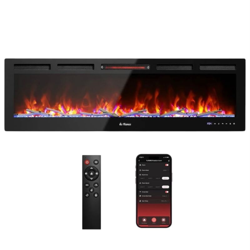 50” Electric Smart Fireplace 1500w Heater