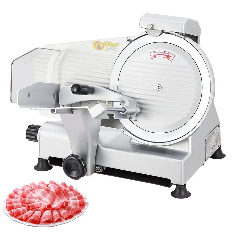 240W Deli Slicer, 10" Stainless Steel Blade and Built-in Sharpening Stone