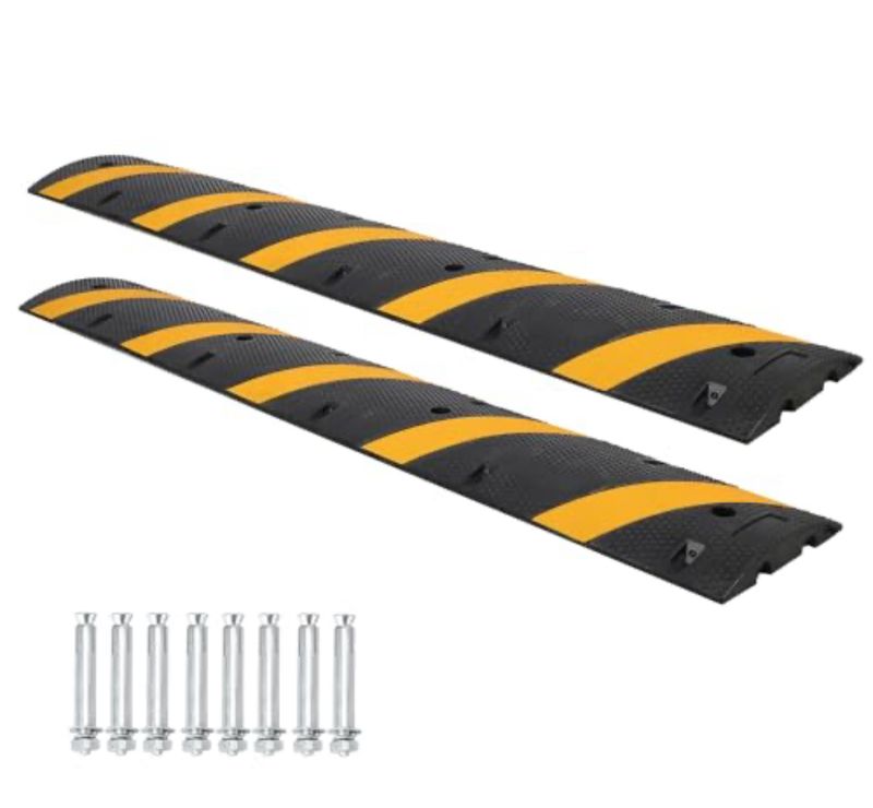 6ft rubber speed bumps - set of 2