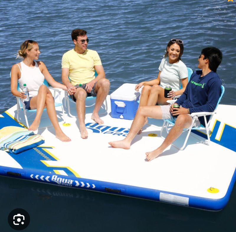 AQUA PRO 10' X 8" 5 PERSON INFLATABLE DOCK W/ PUMP