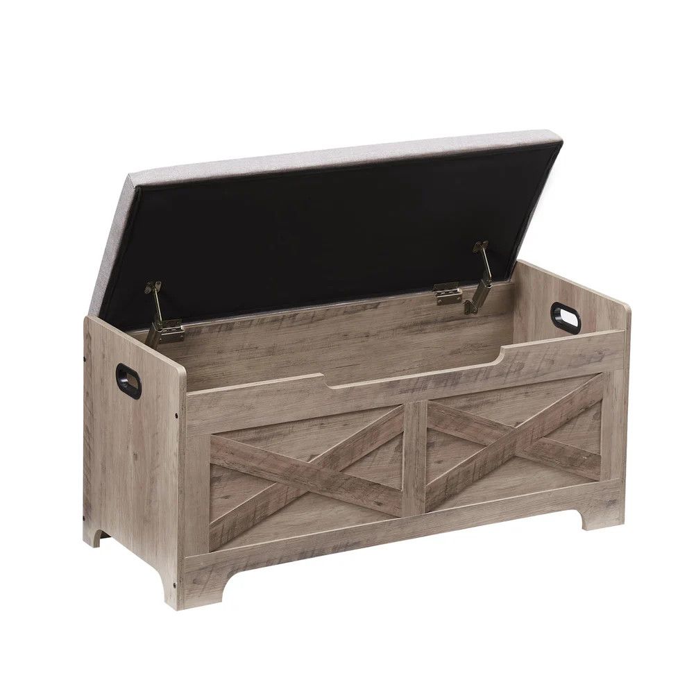 Wooden Bench with Storage Space