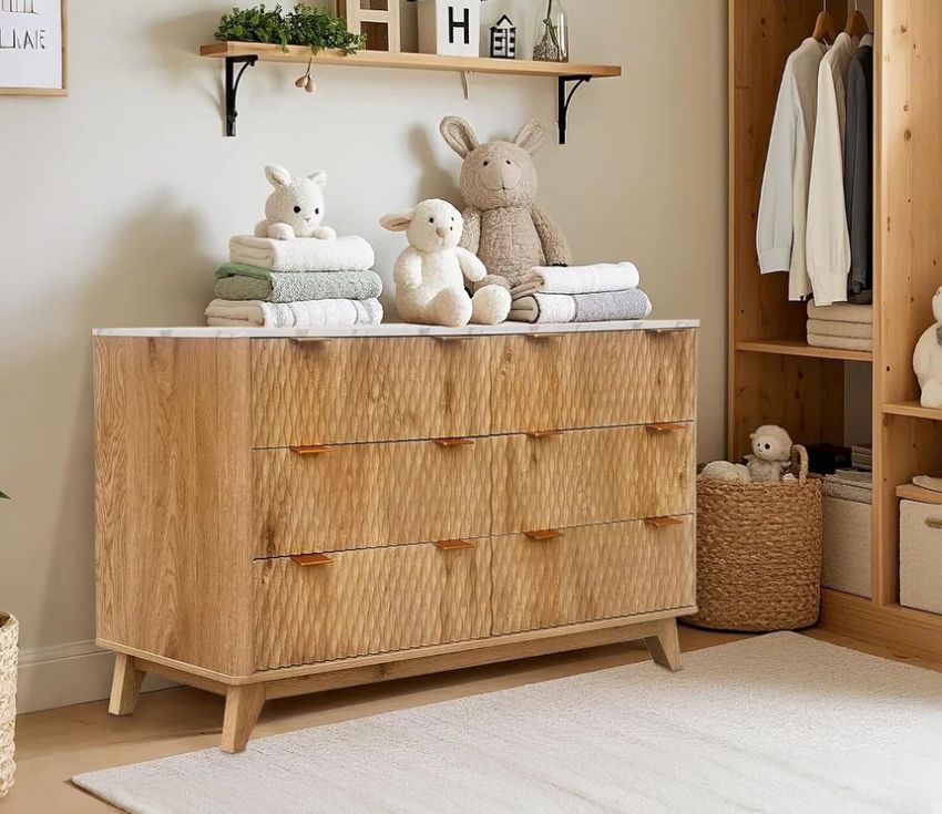 54in Drip Pattern 6-Drawer Chest of Dresser