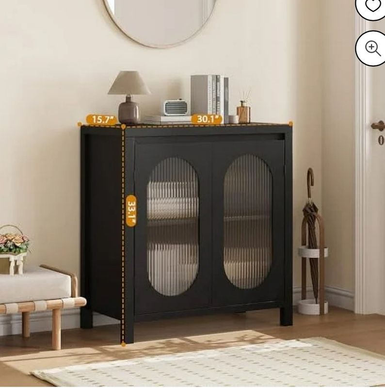 Black 2 door storage Cabinet