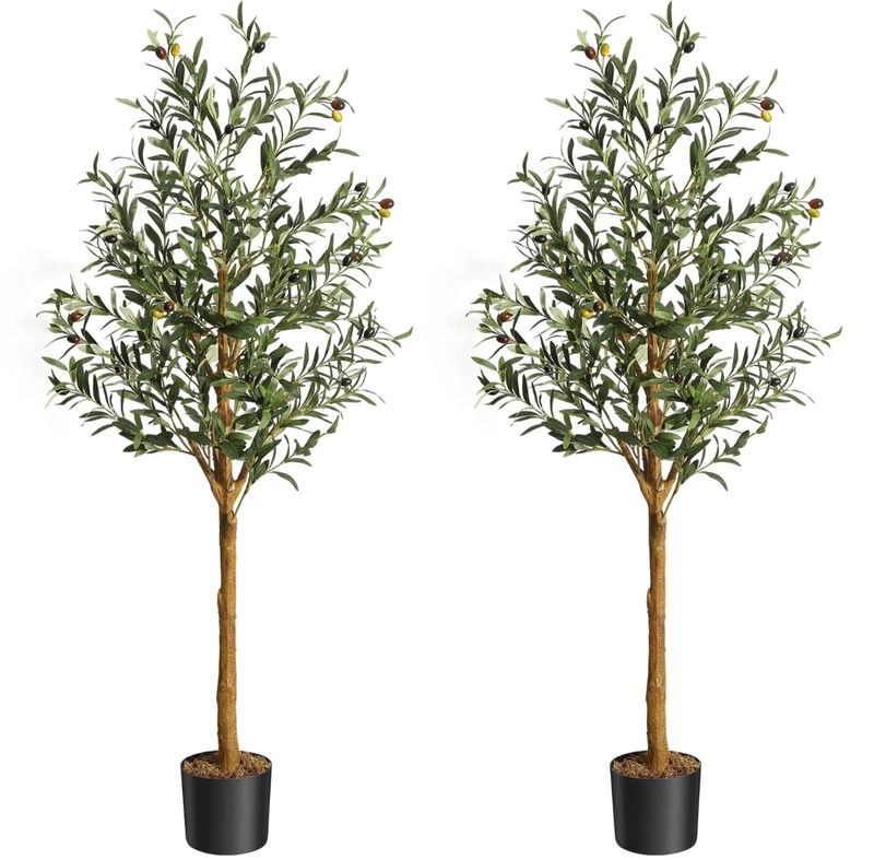 5ft olive tree artificial plant SET OF 2