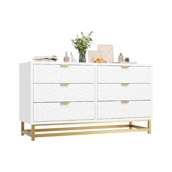 White 6 Drawer Dresser