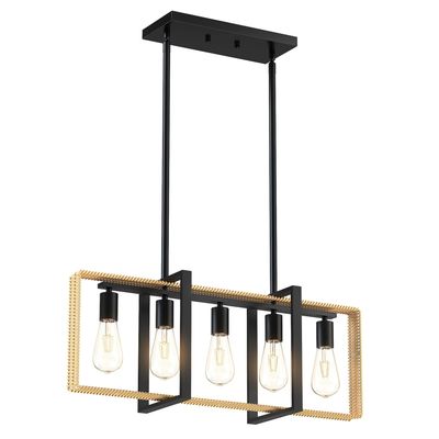 Kitchen Island Lighting，5-Light Adjustable Dining Room Light Fixtures