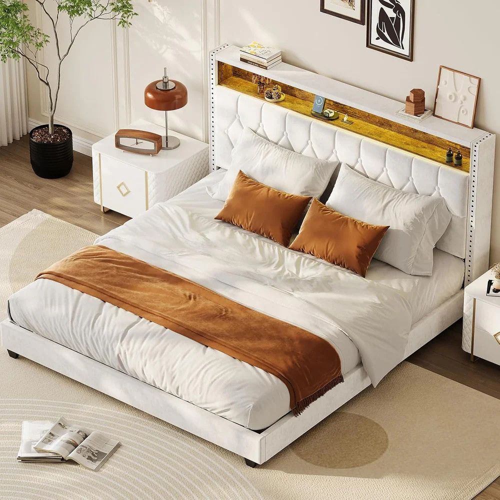 Full wingback platform bedframe