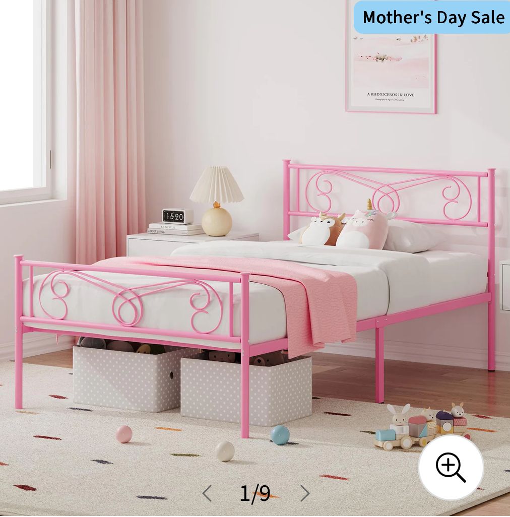 Twin size bed - pink