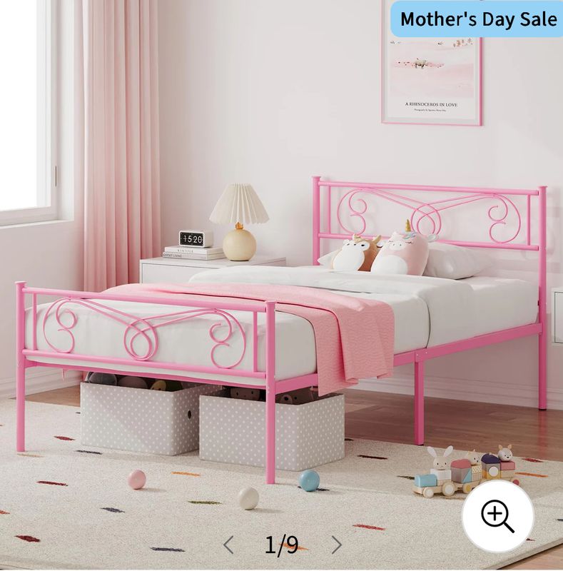 Twin size bed - pink